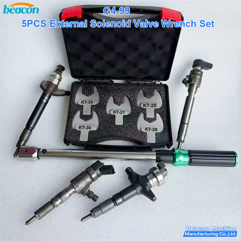 {Diesel Common Rail Injector External Solenoid Valve Wrench Socket Tool Kit Fuel Injector Repair Dismantling Wrench Set 5 Pieces G4-99}