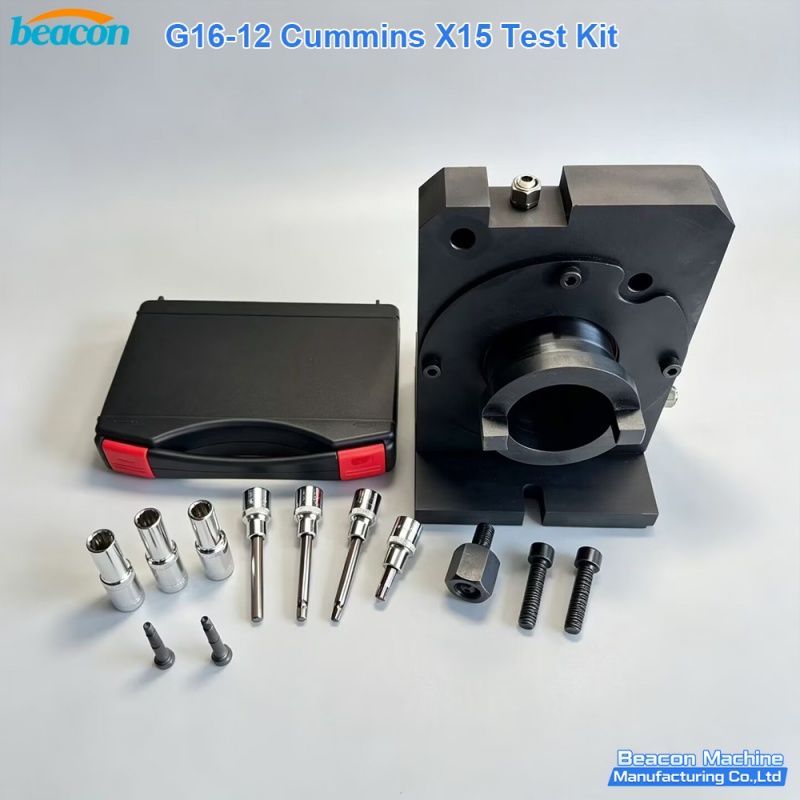 {Cummins ISX15 X15 Diesel Fuel Injector Flow Rate Leakage Testing Adapter Kit Pressure Diagnostic Tools Set G16-12}
