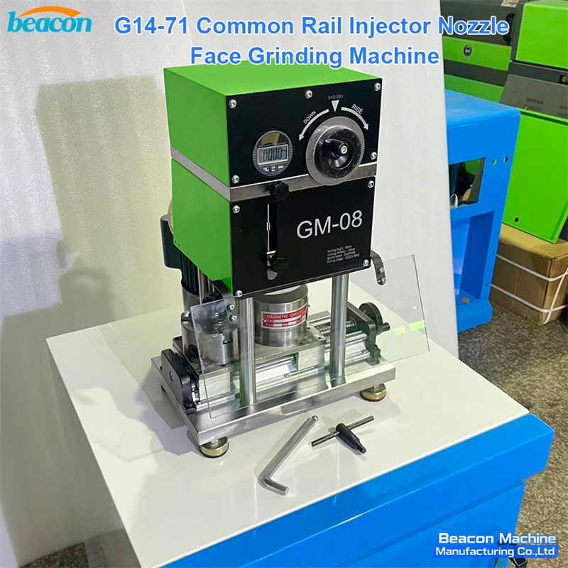 common rail injector grinding machine, nozzle face grinder, G14-71, injector lapping machine, common rail repair tool, diesel injector grinder, solenoid injector face grinding, piezo injector grinding, Bosch Denso Delphi injector service, injector recondition tool