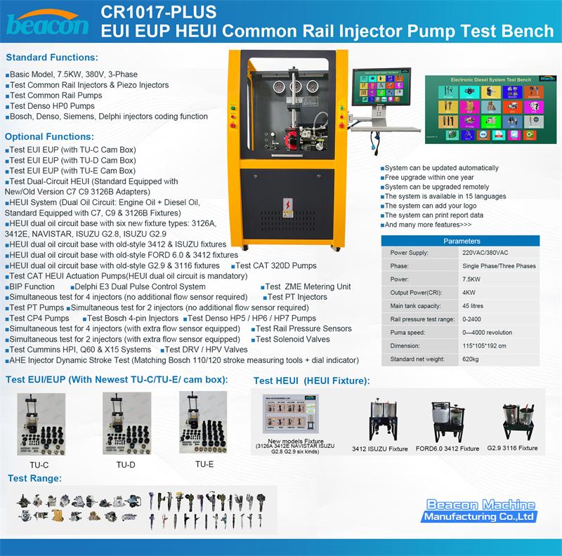 common rail injector test bench, common rail pump test bench, injector coding tester, denso HP0 pump tester