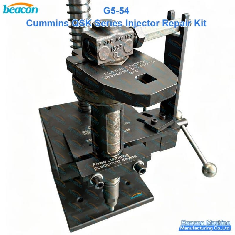 cummins qsk injector repair kit, injector disassembly tool, qsk injector fixture, 3/4 drive wrench