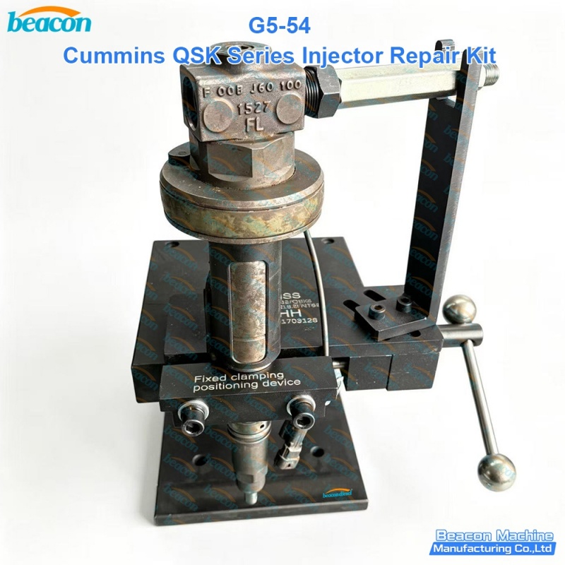cummins qsk injector repair kit, injector disassembly tool, qsk injector fixture, 3/4 drive wrench