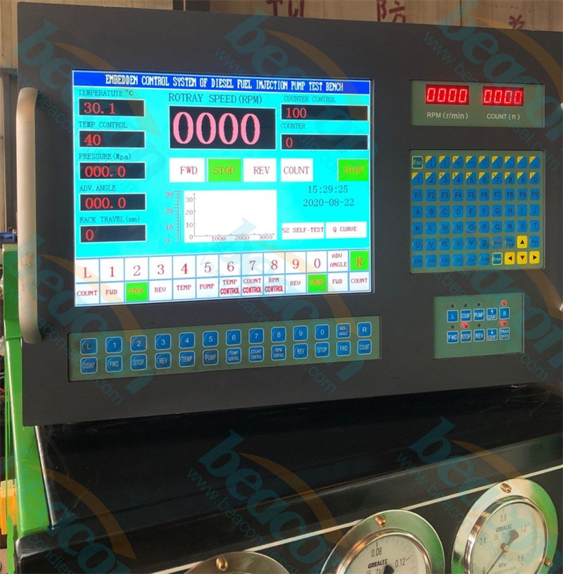 inline pump calibration, 12 cylinder test bench, mechanical governor test