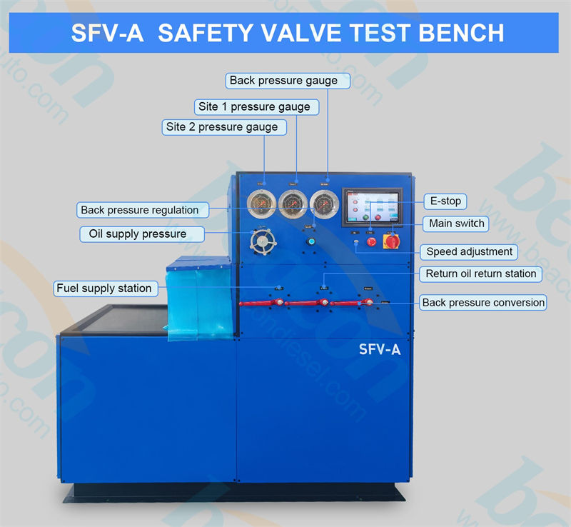 Safety Valve Test Bench, Fuel Relief Valve Tester, Pump Valve Calibration Safety Valve Test Bench, Fuel Relief Valve Tester, Pump Valve Calibration